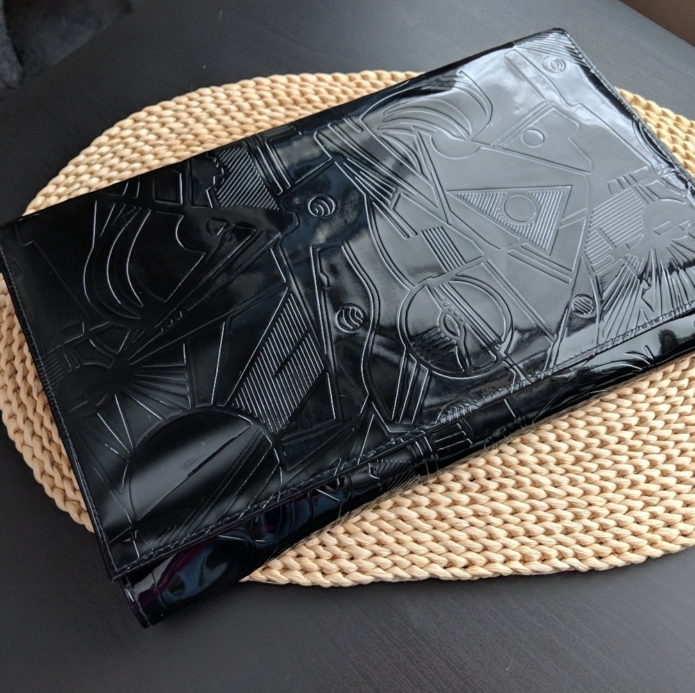 Large Black 80s Clutch